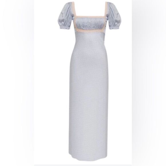 Rumored Napa Valleymidi dressbo peep dot Puff Sleeve Dress Size small